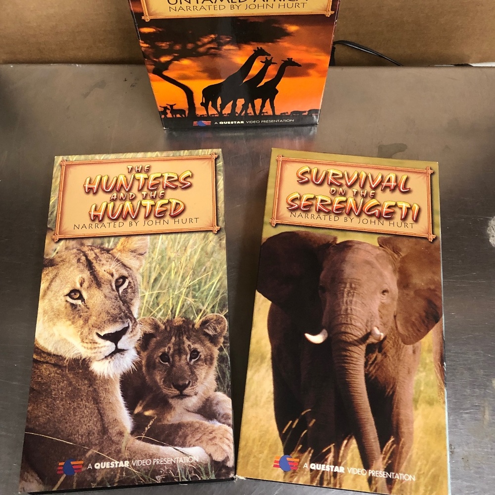 Untamed Africa VHS Video Tapes, Life in the Animal Kingdom Library Set of 2 NEW